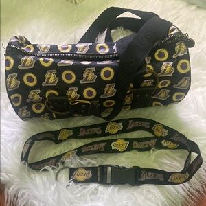 Black and Yellow Duffel Bag with Striking Pattern